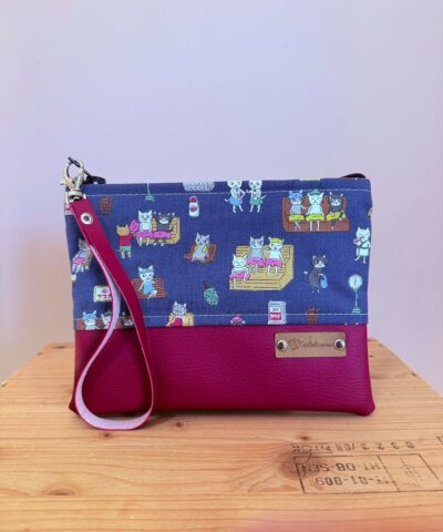 Portatutto grande "Gatti relax" + fucsia