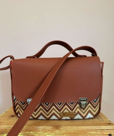 Borsa Mini Raccomandata "Chevron" + cuoio