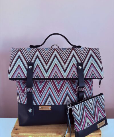COMBO Buenos Aires borsa /zaino "ZigZag dark" + nero + Portatutto Piccolo