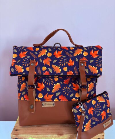 COMBO Buenos Aires borsa /zaino "Foliage" + cuoio + Portatutto Piccolo