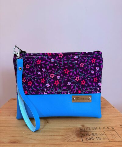 Portatutto grande "Fiori viola" + celeste